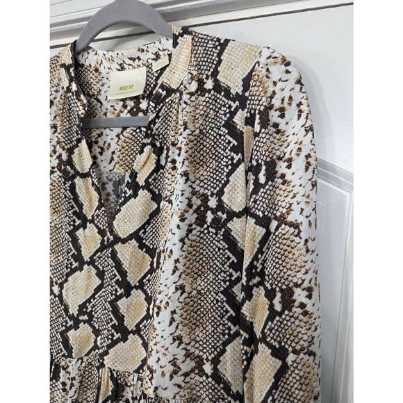 Maeve‎ by Anthropologie Juno Dress women's size XS snakeskin print fit & flare - Picture 2 of 7